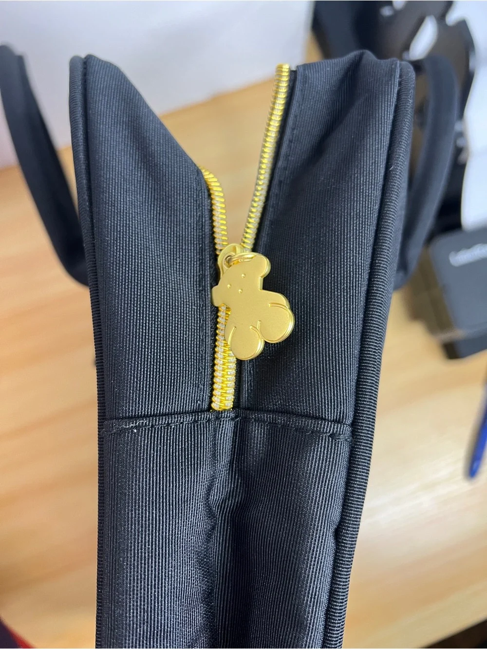TOUS Black Laptop Briefcase with Yellow Logo